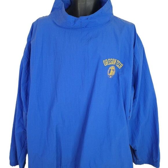 Oregon Tech Hustlin Owls Windbreaker Jacket Vintage 90s Institute Of Technology - Picture 1 of 7